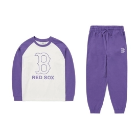 Bộ Quần Áo Dài Tay MLB Kids Raglan Boston Red Sox 7AS1B0124-43LDD Màu Tím Trắng