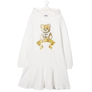 Váy Moschino Dress With Toy And Logo Graphic Cloud HDV097 LDA16 Màu Trắng