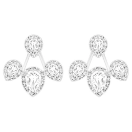 Khuyên Tai Swarovski Laina Earring Jacketswhite, Rhodium Plated 5528494 Màu Bạc