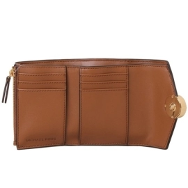Ví Michael Kors Carmen Three-Dimensional Logo Full Version Leather Stitching Màu Nâu